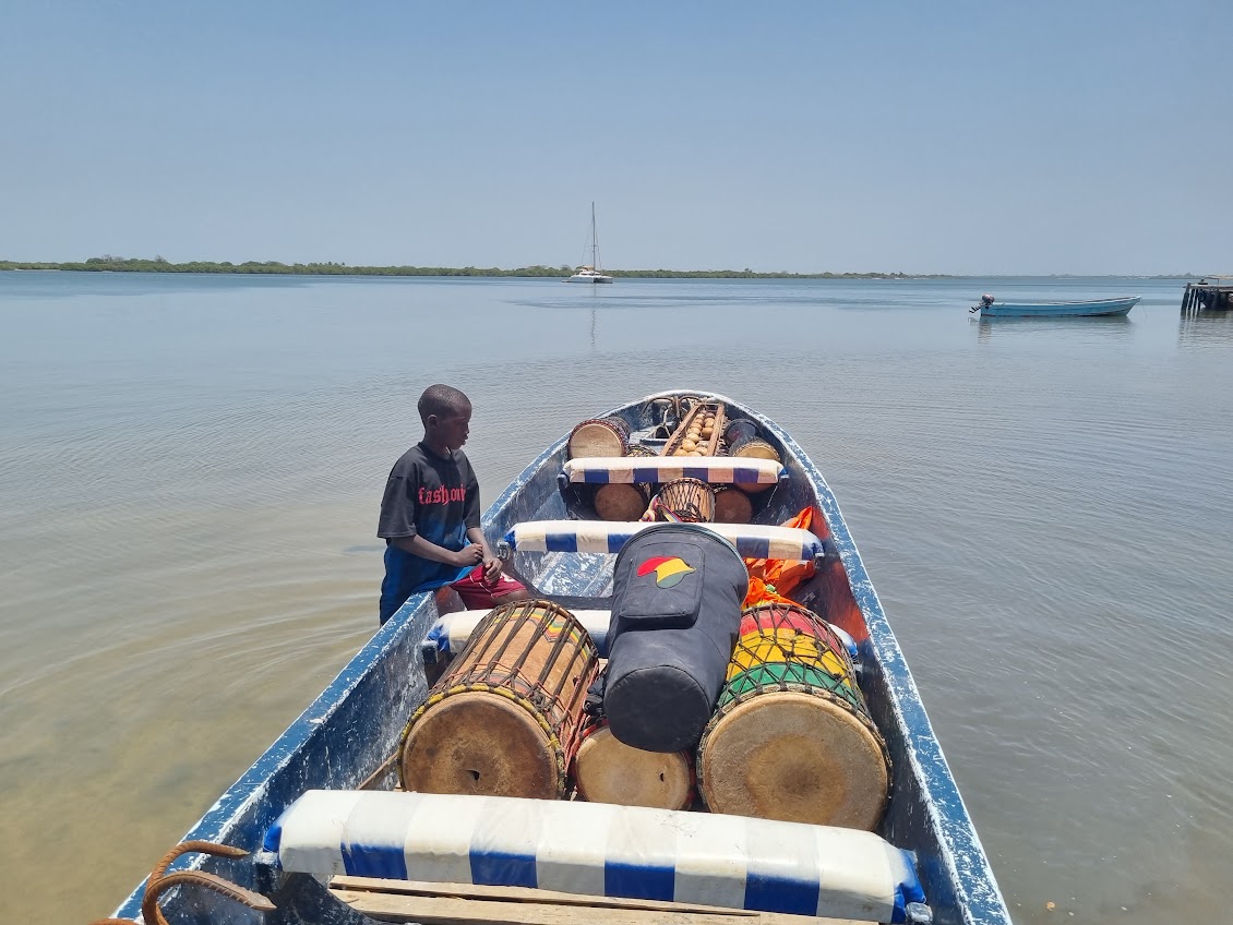 Drums on a boat, Senegal